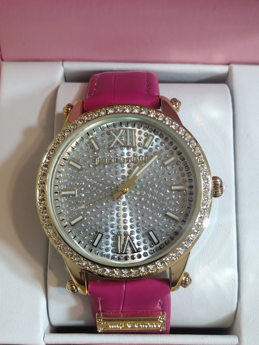 JUICY COUTURE WATCH RHINESTONES JUICY COUTURE HOT PINK WATCH NEW..